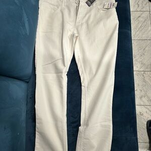 Slim Straight White Jeans